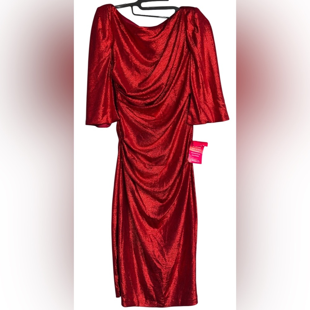 Eliza J N.W.T. Metallic Red Size 8 Elegant Red Cocktail Formal Dress.N.W.T. Midi